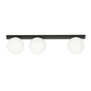 Emibig - Lampa sufitowa Fit 3 black/opal - szerokość 70 cm, stal lakierowana, szkło