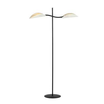 Emibig - Lampa stojąca Lotus LP2 white/gold - wysokość 150 cm, stal lakierowana, abażur