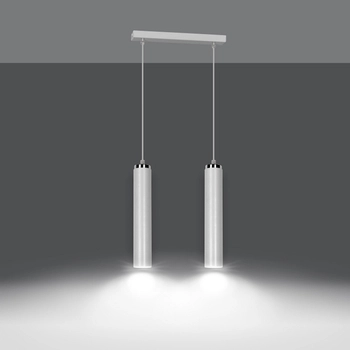 Emibig - Lampa wisząca Luna 2 white - wysokość max 100 cm, stal lakierowana