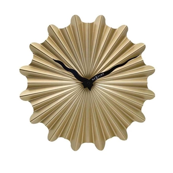 NeXtime – Zegar ścienny dekoracyjny Sunny 3D – złoty, metalowy, 40 cm