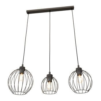 Emibig - Lampa wisząca Nando 3 BL black - wysokość max 140 cm, stal malowana proszkowo