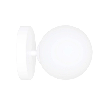 Emibig - Kinkiet Halldor K1 white - wysokość 15 cm, stal  lakierowana, szkło