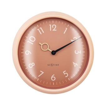 NeXtime – Zegar ścienny Golden HourWall, brzoskwiniowy, 30,5 cm