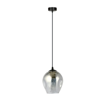 Emibig - Lampa wisząca Istar 1 BL grafit  - średnica klosza 14 cm, stal lakierowana, szkło