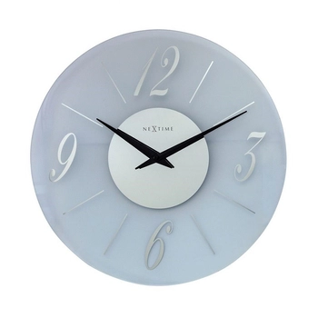 NeXtime – Zegar ścienny Dali Round ze szkła mrożonego i lustrzanego, 43 cm