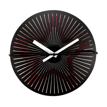 NeXtime – Zegar ścienny Motion Star z efektem kinetycznym, czerwono-czarny, 30 cm