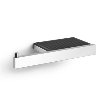 Zack - uchwyt na papier toaletowy z półką LINEA - długość 28 cm, stal polerowana