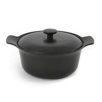 BergHOFF – Garnek żeliwny Ron z pokrywką – czarny, 4,2 l, 24 cm