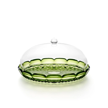 Guzzini – Dwustronna patera z kloszem - zielona lilia wodna