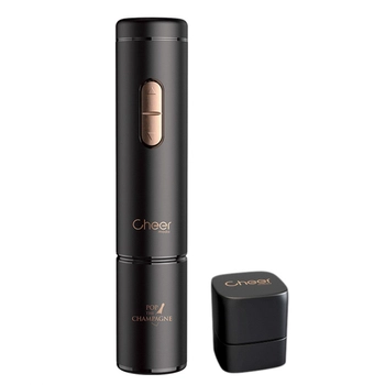 Cheer Moda - Elektryczny korkociąg do szampana Ace - czarny, wysokość 24,30 cm