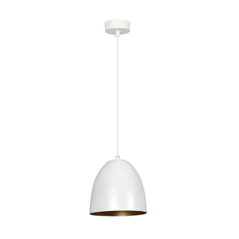 Emibig - Lampa wisząca Lenox 1 white /gold - wysokość max 100 cm, stal lakierowana