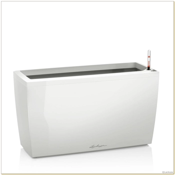 Lechuza - Donica CARARO - długość 75 cm, biała, połysk