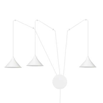 Emibig - Lampa wisząca Abramo 3 white - wysokość max 400 cm, stal lakierowana