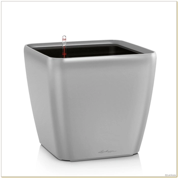 Lechuza - Donica Quadro LS 50 - wysokość 46,50 cm, srebrna, matowa