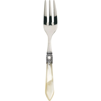 Casa Bugatti - Widelec do ciasta Oxford – kość słoniowa, chromowany pierścień