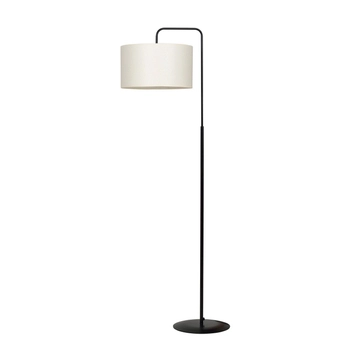 Emibig - Lampa stojąca Trapo LP1 BL black/ecru - wysokość 150 cm, stal lakierowana, abażur