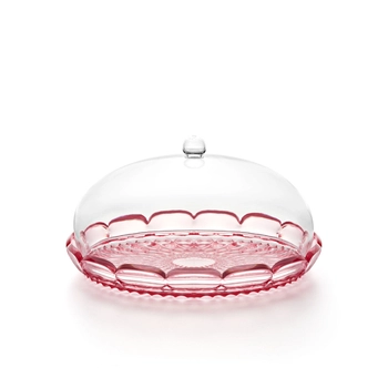 Guzzini – Dwustronna patera z kloszem - flamingowy róż