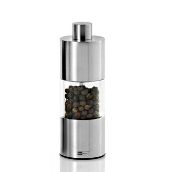 AdHoc - Młynek do pieprzu lub soli CLASSIC - srebrny, wysokość 13 cm