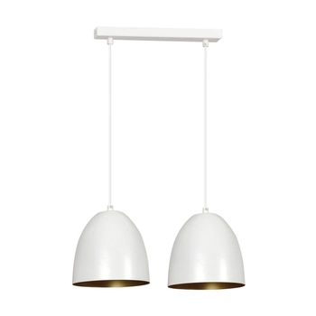 Emibig - Lampa wisząca Lenox 2 white/gold - wysokość max 100 cm, stal lakierowana