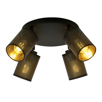 Emibig - Lampa sufitowa Bronx 4 premium black - szerokość 50 cm, stal lakierowana, abażur
