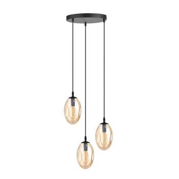 Emibig - Lampa wisząca Astral 3 BL miodowa - wysokość max 100 cm, stal lakierowana, szkło