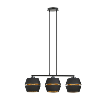 Emibig - Lampa wisząca Piano 3 black - szerokość 75 cm, stal lakierowana, abażur