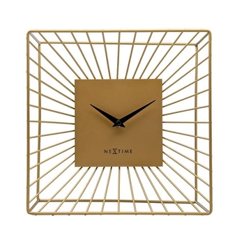 NeXtime – Zegar stołowy dekoracyjny Vasco Table, złoty, metalowy, 25 × 25 cm