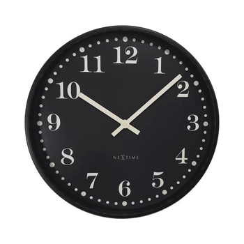 NeXtime – Zegar ścienny Dickens z cichym mechanizmem, czarny, 30 cm