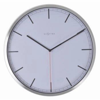 NeXtime – Zegar ścienny Company z cichym mechanizmem, biały, 35 cm
