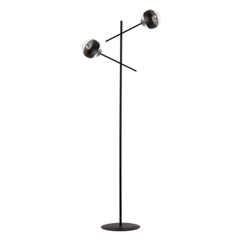 Emibig - Lampa stojąca Linear LP2 black/stripe - wysokość 150 cm, stal lakierowana, szkło