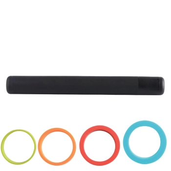 Mastrad – Wałek silikonowy do ciasta z regulacją grubości, szary, 41 cm