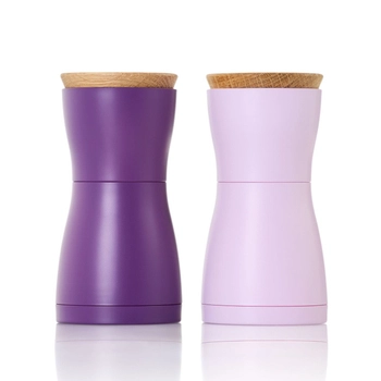 AdHoc - Zestaw młynków do pieprzu i soli TWIN - różowy i fioletowy, wysokość 13,30 cm