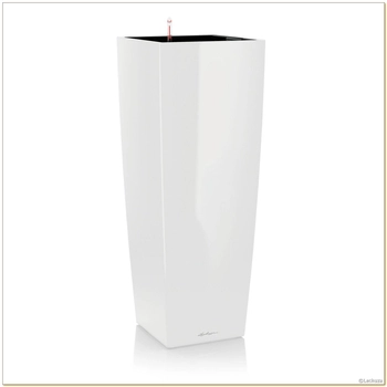 Donica Lechuza Cubico Alto - biała - połysk