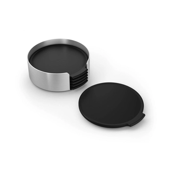 Zack - zestaw 6 sztuk silikonowych podstawek Norta - średnica 9,40 cm, czarny