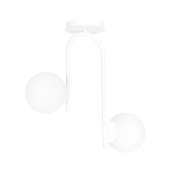 Emibig - Lampa sufitowa Kalf 2 white - wysokość 46 cm, stal lakierowana, szkło