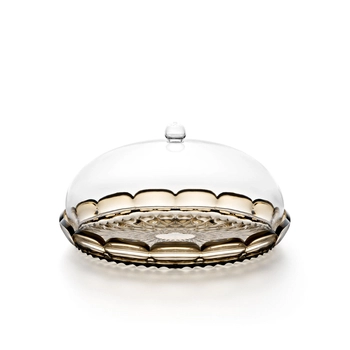 Guzzini – Dwustronna patera z kloszem - przydymiona