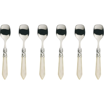 Casa Bugatti – Łyżeczki do cukru Aladdin, perłowa kość słoniowa, zestaw 6 sztuk