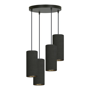 Emibig - Lampa wisząca Bente 4 bl premium black - wysokość max 100 cm, stal lakierowana, abażur