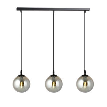 Emibig - Lampa wisząca Cosmo 3 BL grafit - wysokość max 100 cm, stal lakierowana, szkło