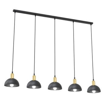 Emibig - Lampa wisząca Moto 5 BL czarny i złoty - wysokość max 140 cm, stal malowana proszkowo