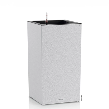 Lechuza CANTO Slatestone Kolumna 30 – doniczka z efektem kamienia łupkowego, jasnoszara