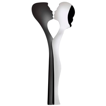 Casa Bugatti - Zestaw łyżek do sałaty Abbraccio – czarne PVD, stal nierdzewna