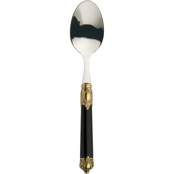 Casa Bugatti - Łyżeczka do herbaty Rinascimento – czarna złoty pierścień