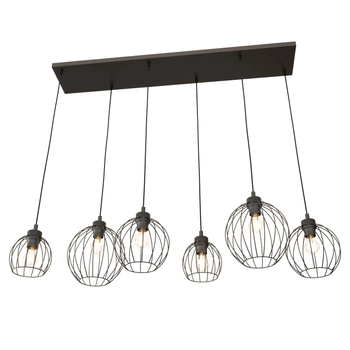Emibig - Lampa wisząca Nando 6 BL black - wysokość max 140 cm, stal malowana proszkowo