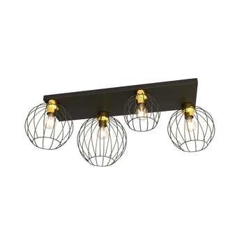 Emibig - Lampa sufitowa Nest 4 BL black/gold - szerokość 83 cm, stal lakierowana proszkowo