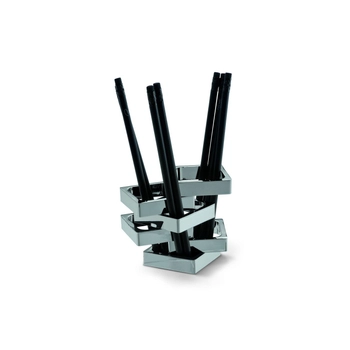 Philippi - Stojak na przybory do pisania Zick Zack - srebrny, wysokość 9 cm