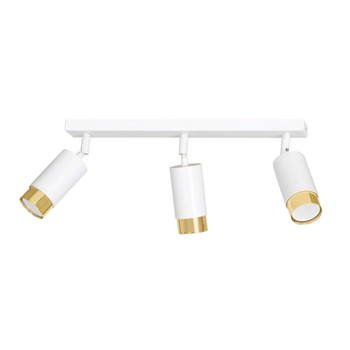 Emibig - Lampa sufitowa Hiro 3 white/gold - szerokość 62 cm, stal lakierowana