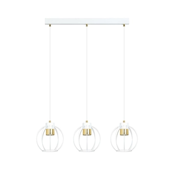 Emibig - Lampa wisząca Ajax 3 white - szerokość 80 cm, stal lakierowana