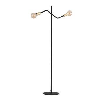 Emibig - Lampa stojąca Bolt LP2 black/gold - wysokość 150 cm, stal lakierowana