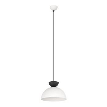 Emibig – Lampa wisząca Lunaro 1S – półkolisty klosz, matowa biel, 30 cm